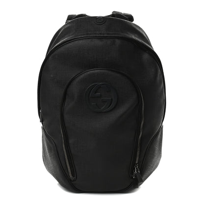 Gucci Coated Canvas Interlocking G Travel Backpack Black 1 of 13