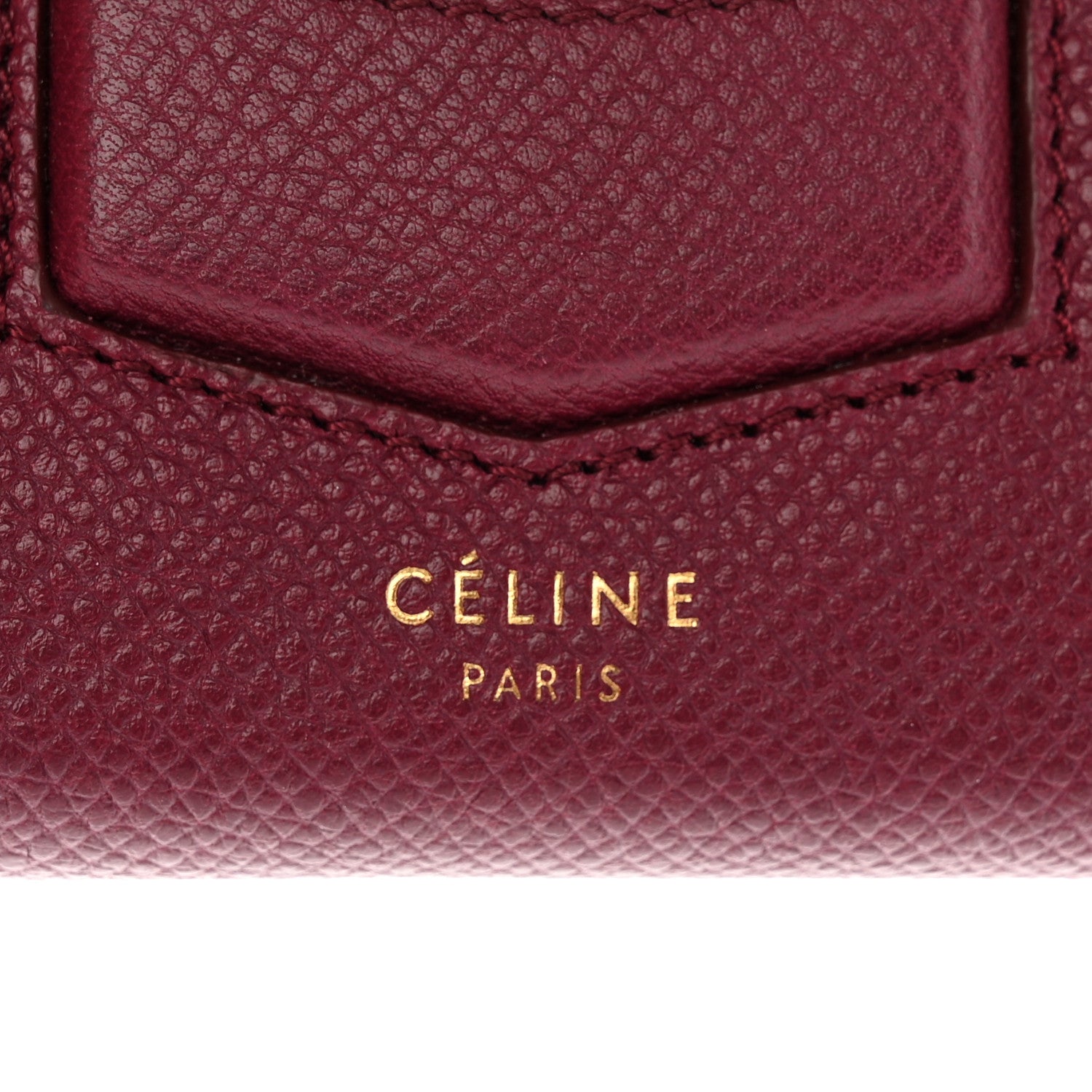 Celine Grained Calfskin Medium Trotteur Multifunction Flap Wallet Plum 6 of 15