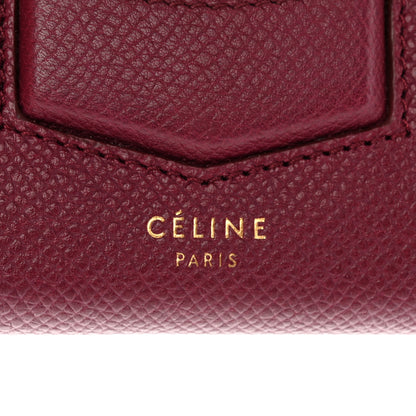 Celine Grained Calfskin Medium Trotteur Multifunction Flap Wallet Plum 6 of 15