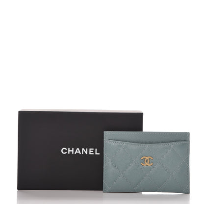 Chanel Iridescent Caviar Quilted Card Holder Light Blue 9 of 10