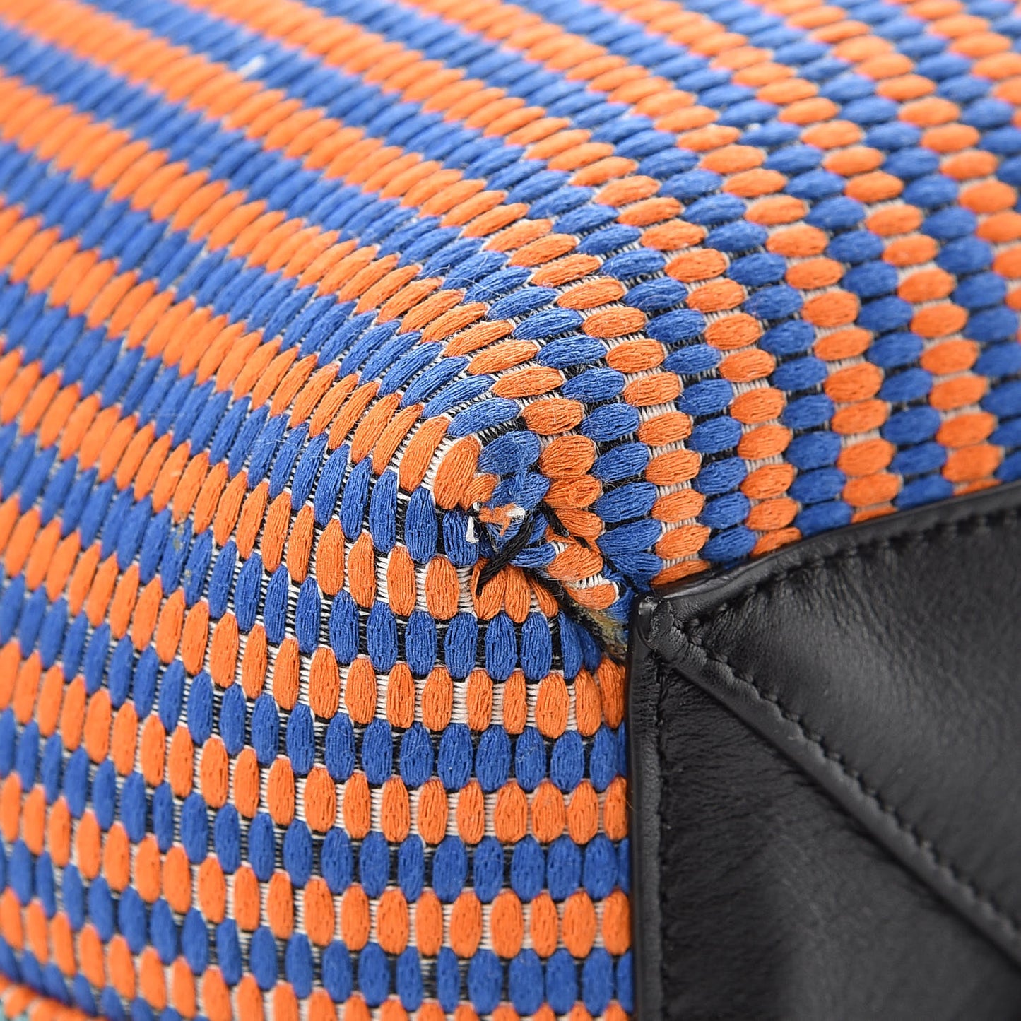 Woven Canvas Small Twisted Cabas Multicolor