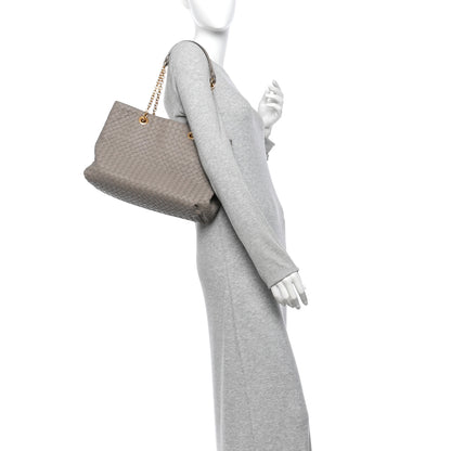 Bottega Veneta Nappa Intrecciato Medium Classic Chain Strap Tote Taupe Grey 2 of 11