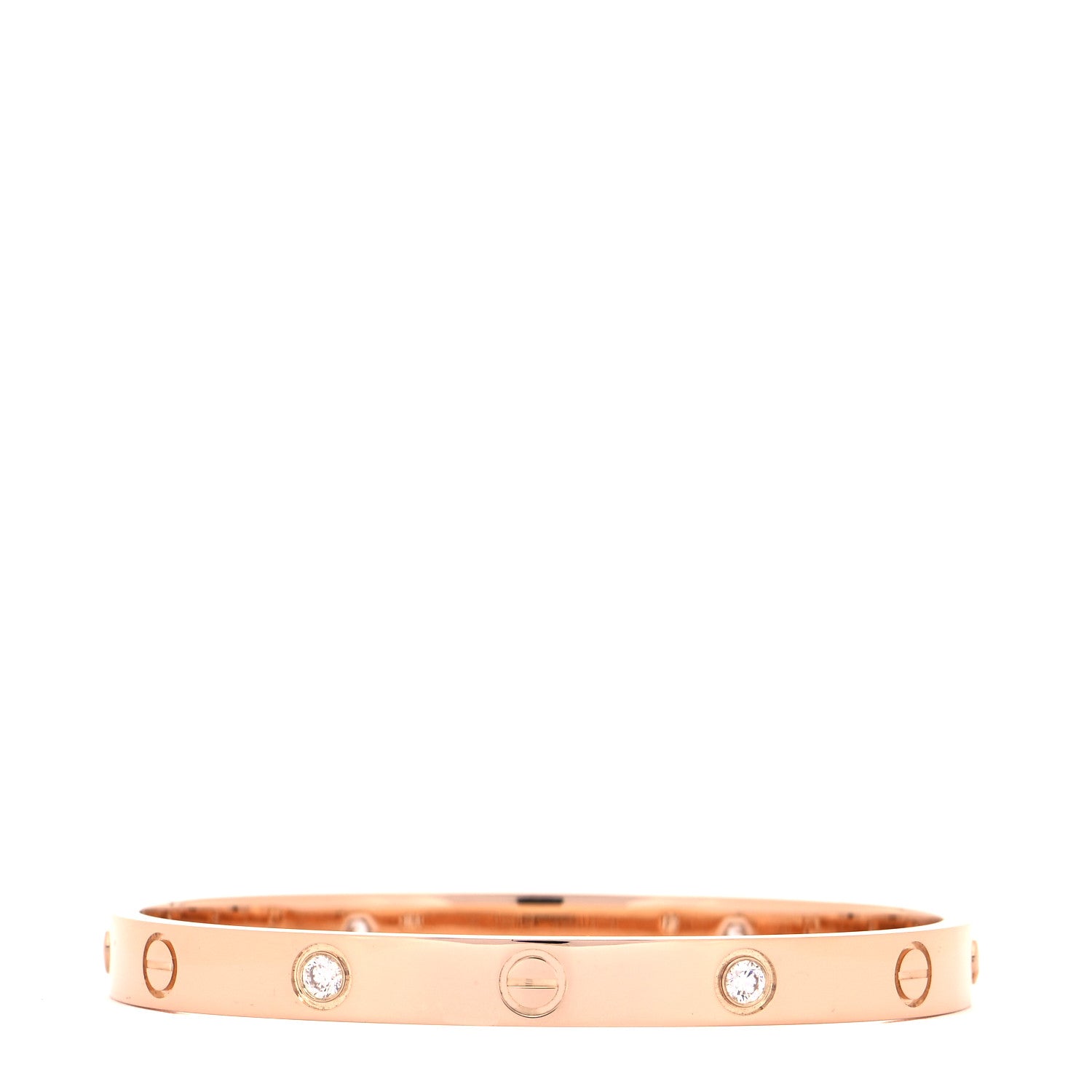 Cartier 18K Pink Gold 4 Diamond LOVE Bracelet 17 3 of 6