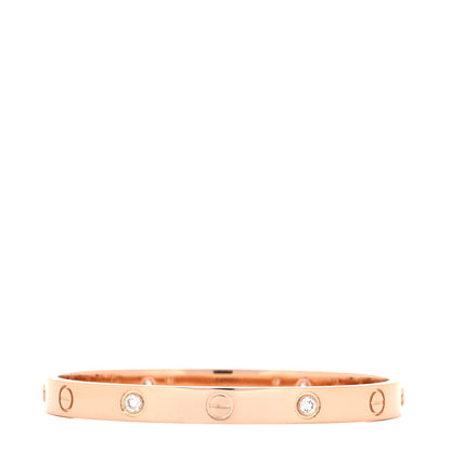 Cartier 18K Pink Gold 4 Diamond LOVE Bracelet 17 3 of 6