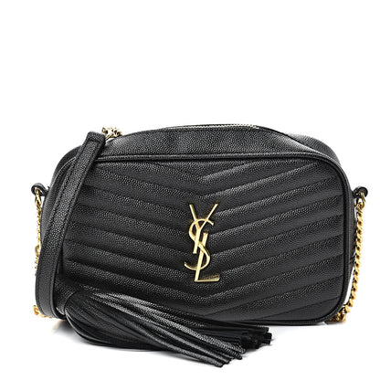 Saint Laurent Grain De Poudre Matelasse Monogram Mini Lou Camera Bag Black 1 of 9
