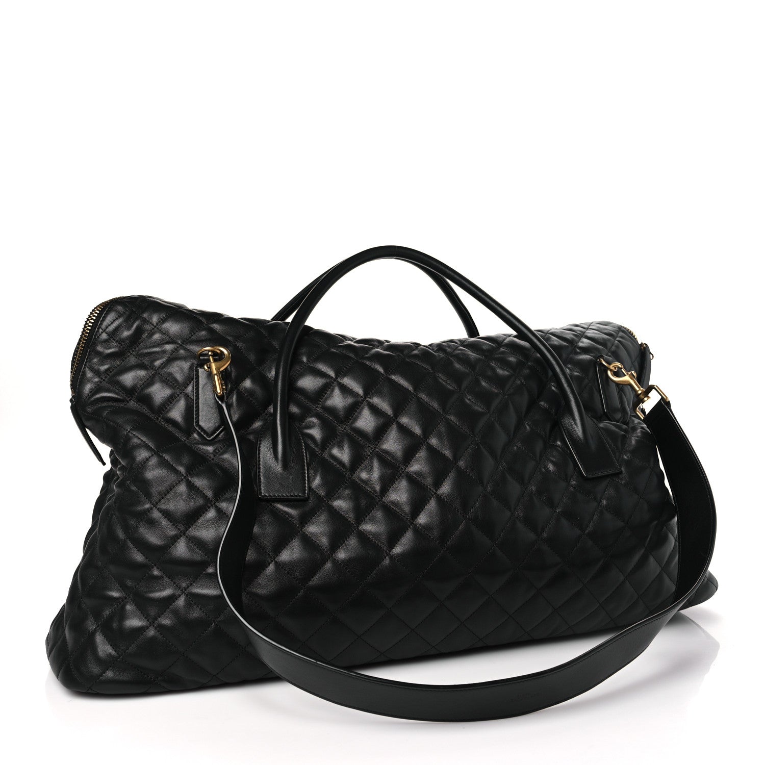 Saint Laurent Calfskin Quilted ES Giant Travel Bag Black 3 of 9