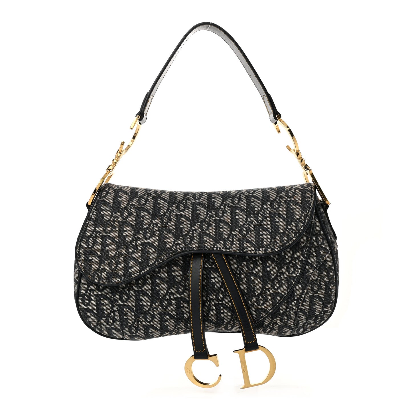 Monogram Double Saddle Bag Navy Blue