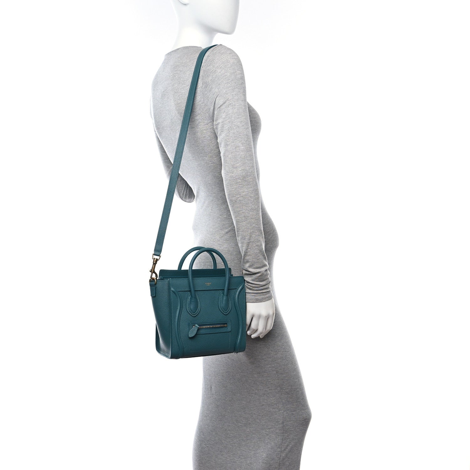 Celine Baby Drummed Calfskin Nano Prussian Blue 2 of 10