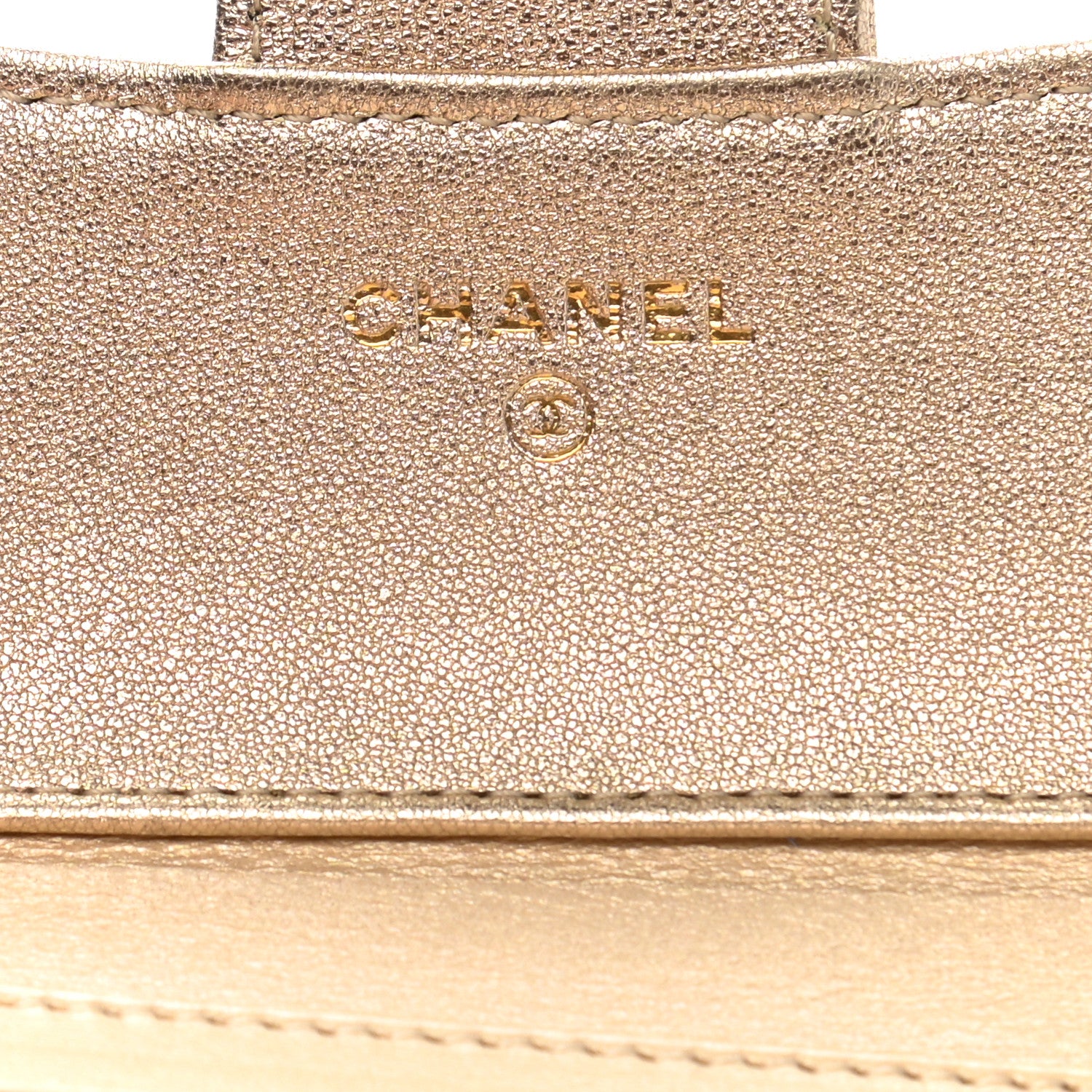 Chanel Metallic Lambskin Quilted Compact Flap Wallet Gold 6 of 8