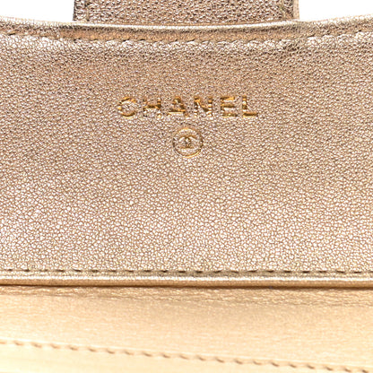 Chanel Metallic Lambskin Quilted Compact Flap Wallet Gold 6 of 8