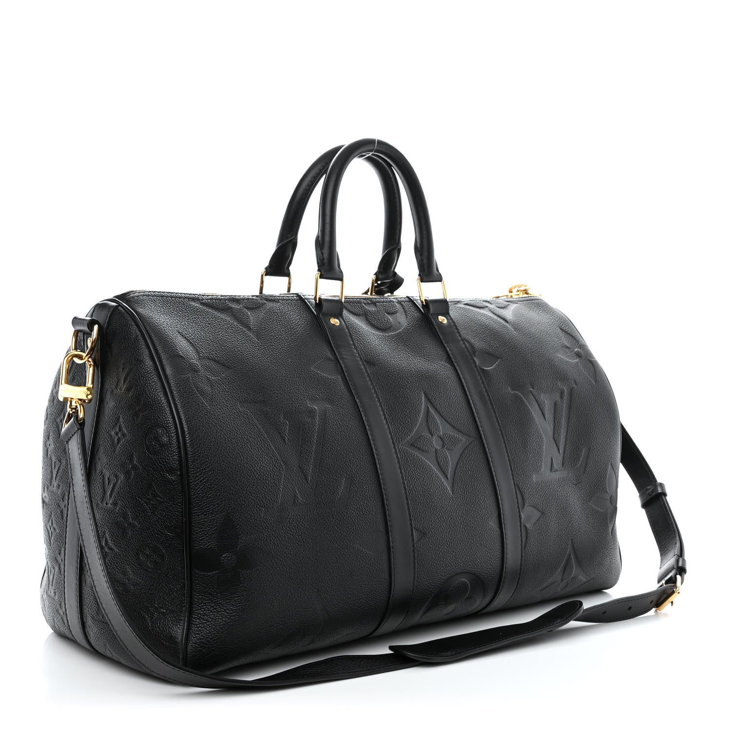 Louis Vuitton Empreinte Monogram Giant Keepall Bandouliere 45 Black 3 of 9