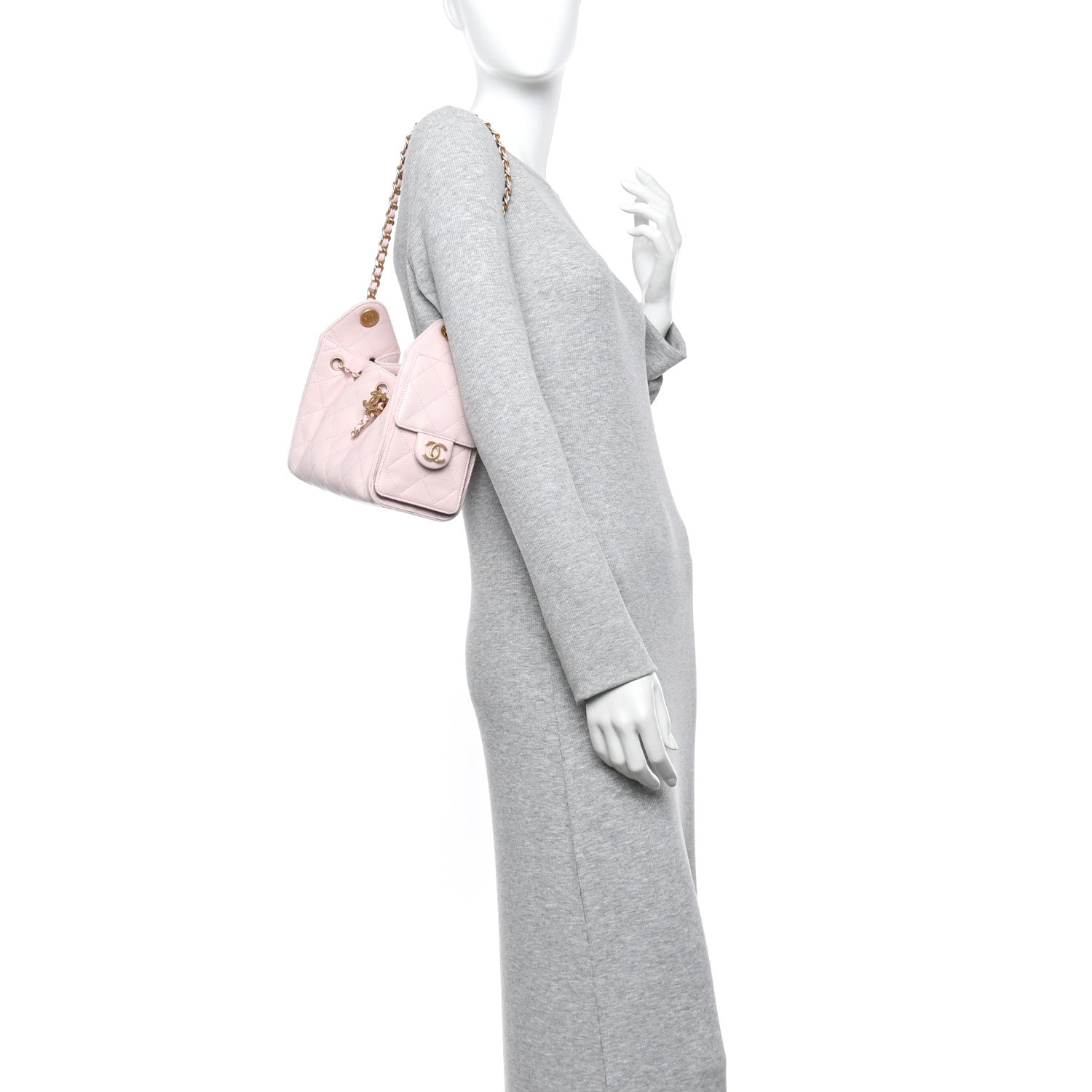Chanel Caviar Quilted Mini Chanel 25 Handbag Light Pink 4 of 20