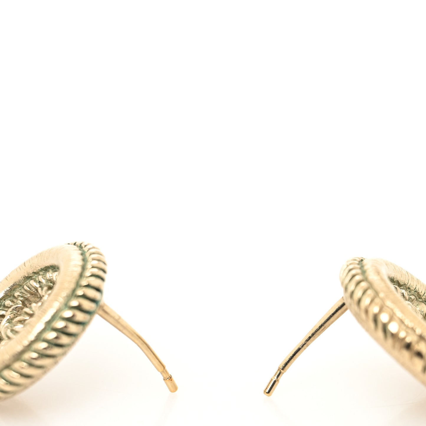 CC Round Rope Earrings Gold