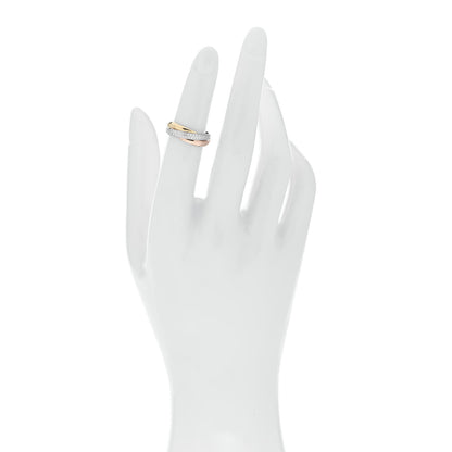 Cartier 18K White Yellow Pink Gold Diamond Small Trinity Paved Ring 47 4 2 of 5