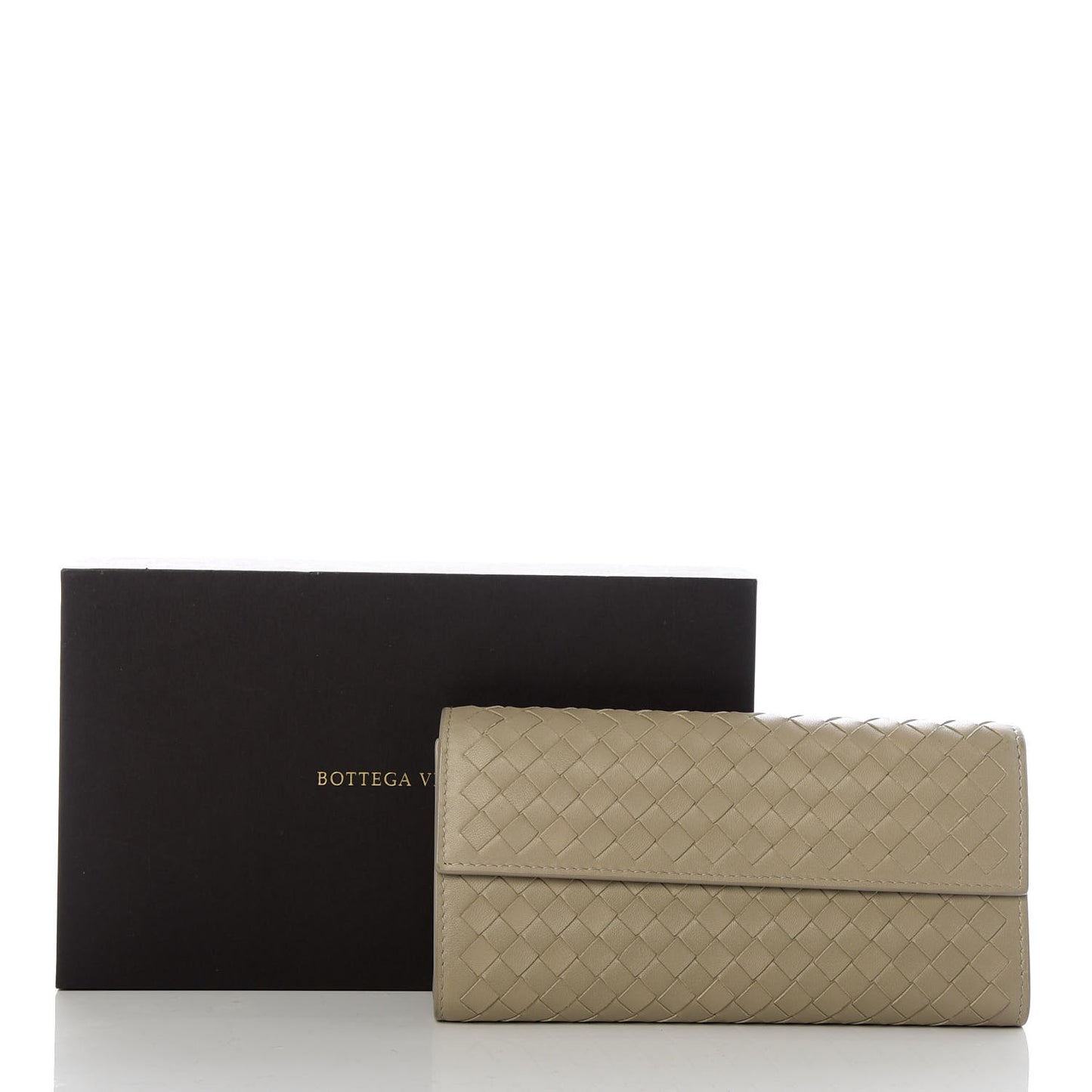 Nappa Intrecciato Continental Flap Wallet New Sand