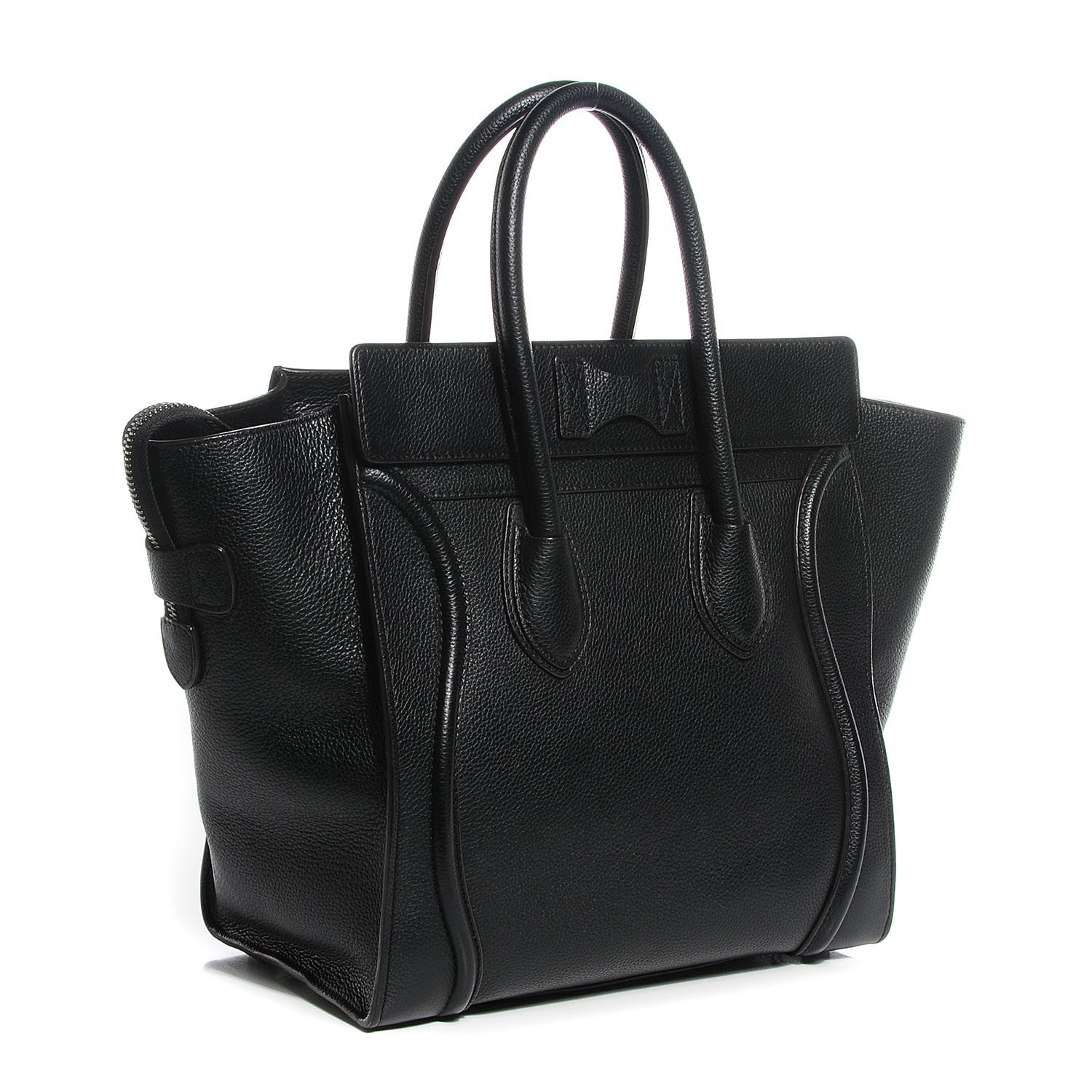 Celine Drummed Calfskin Mini Luggage Black 3 of 7