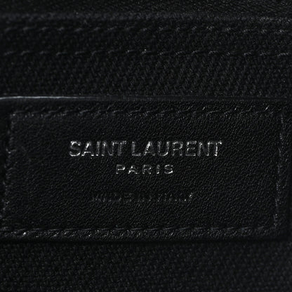 Saint Laurent Linen Calfskin Rive Gauche Tote Black 6 of 10