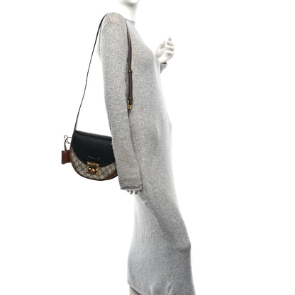 Gucci GG Supreme Monogram Calfskin Small Padlock Messenger Shoulder Bag Beige Black Cuir 2 of 10