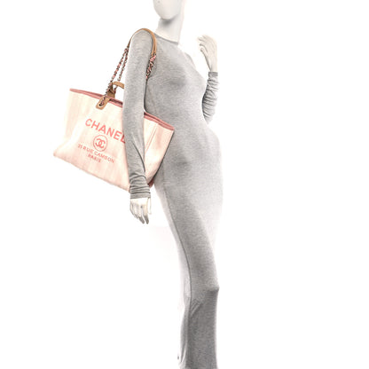 Chanel Mixed Fibers Calfskin Striped Medium Deauville Tote Light Pink 2 of 9