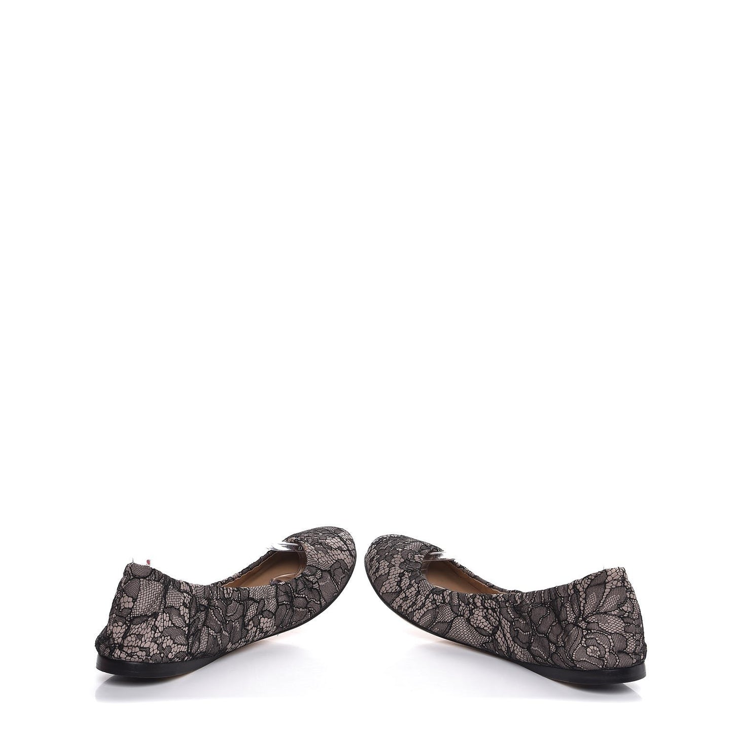 Lace Ballerina Flats 39 Black