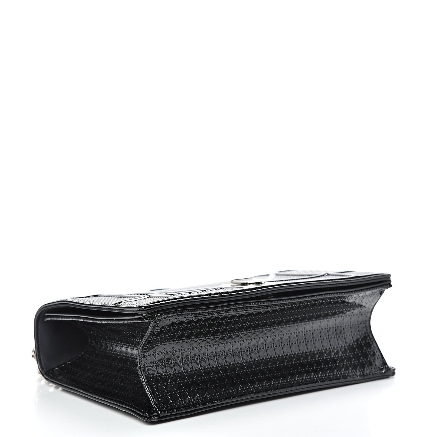 Patent Micro-Cannage Medium Diorama Flap Bag Black
