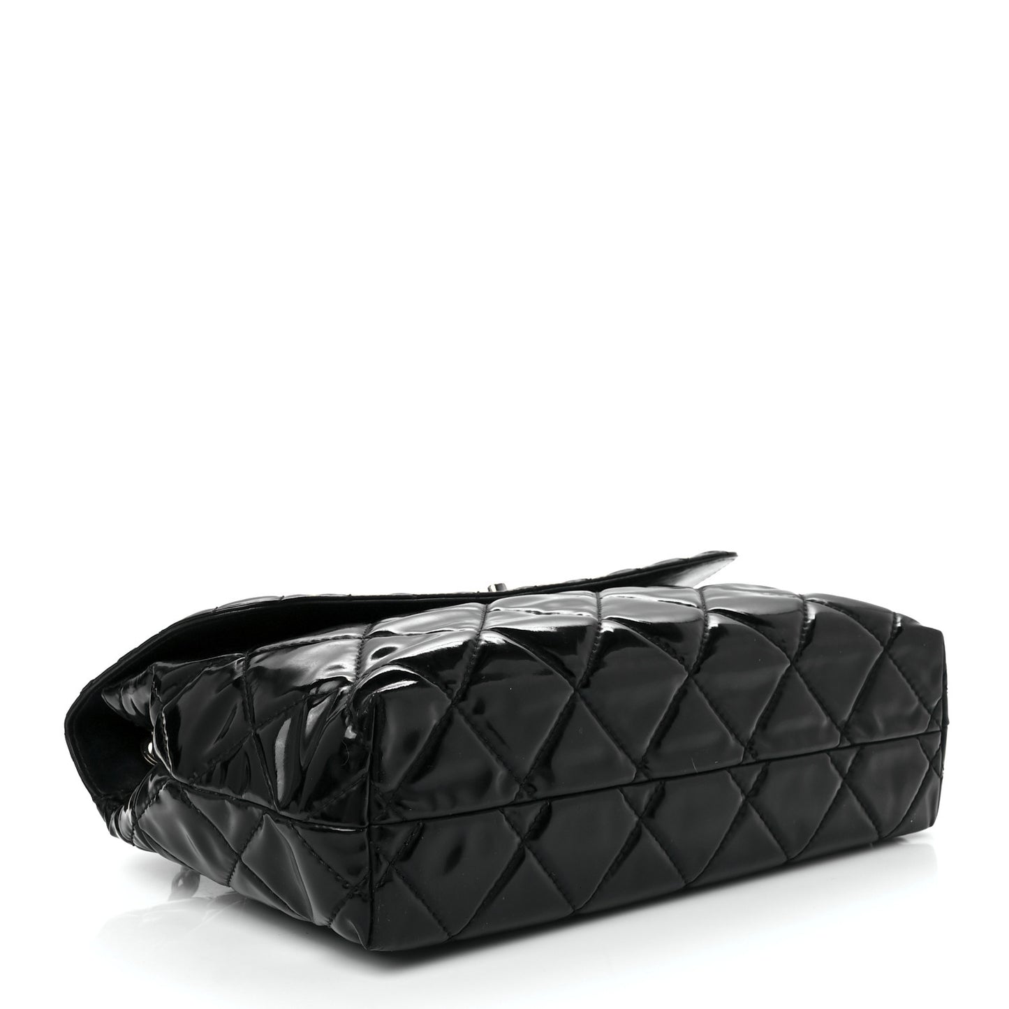 Vinyl Quilted In The Business Flap Bag Black