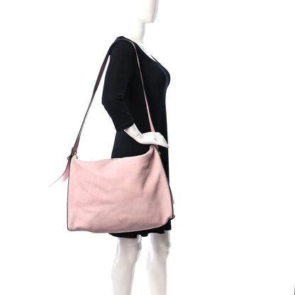 Loewe Nubuck Calfskin Berlingo Shoulder Bag Pink 2 of 16