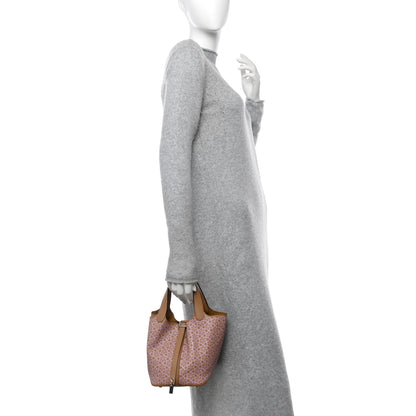 Hermes Swift Lucky Daisy Picotin Lock 18 PM Chai Rose White 2 of 12
