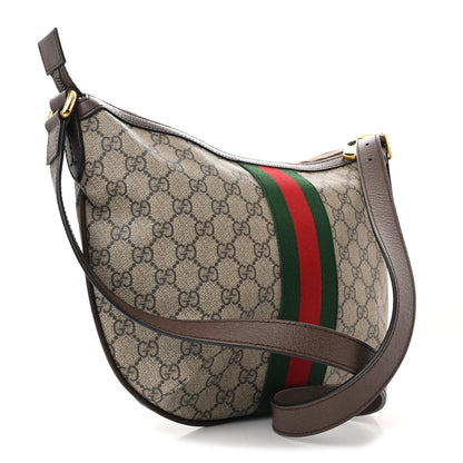 Gucci GG Supreme Monogram Web Small Ophidia Half Moon Hobo Brown 3 of 11