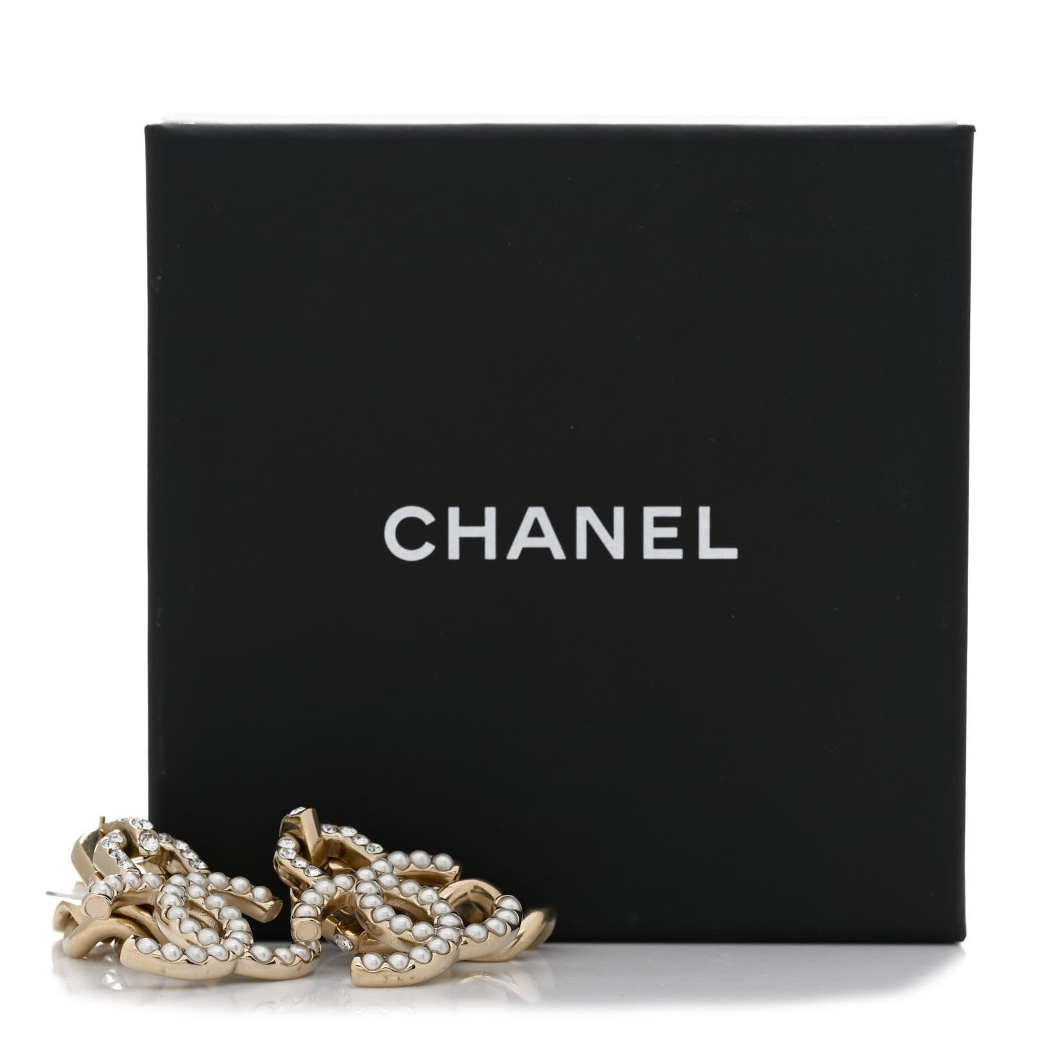 Chanel Metal Crystal CC Vendome CC Dangle Earrings Gold 5 of 5