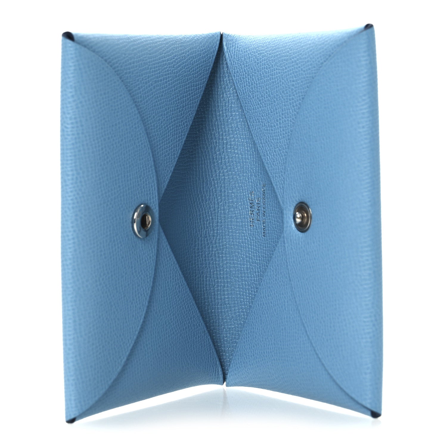 Hermes Madame Calfskin Calvi Duo Card Case Bleu du Nord 5 of 9