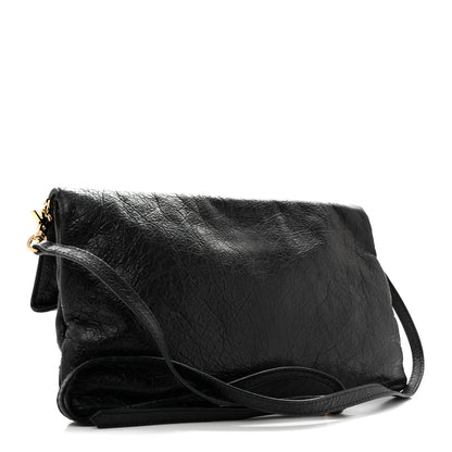 Balenciaga Agneau Giant 12 Gold Hardware Envelope Strap Clutch Black 4 of 16