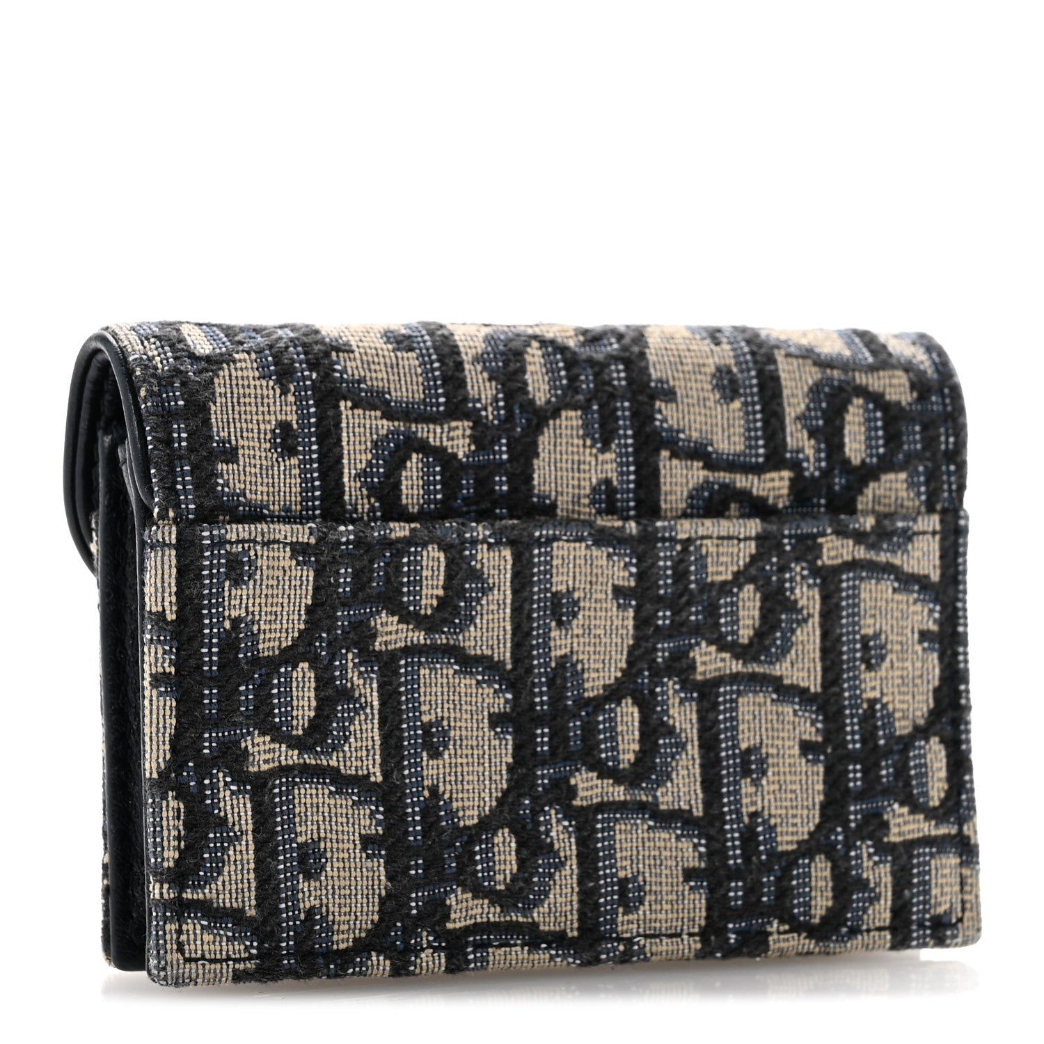 Christian Dior Oblique Saddle Card Holder Blue 3 of 9