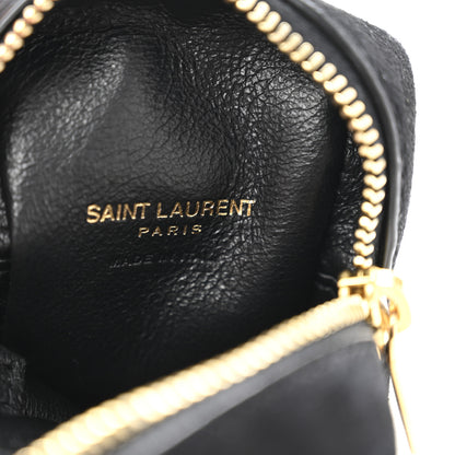 Saint Laurent Suede Lambskin Jaime Cube Charm Keychain Black 6 of 10