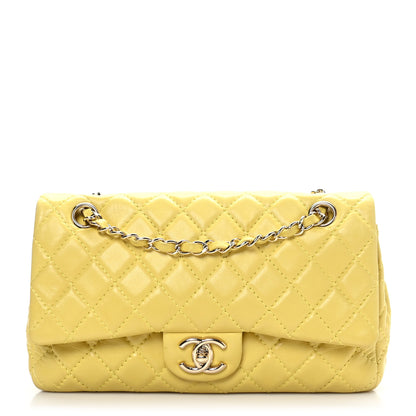 Chanel Lambskin Quilted Medium Double Flap Yellow 1 of 10