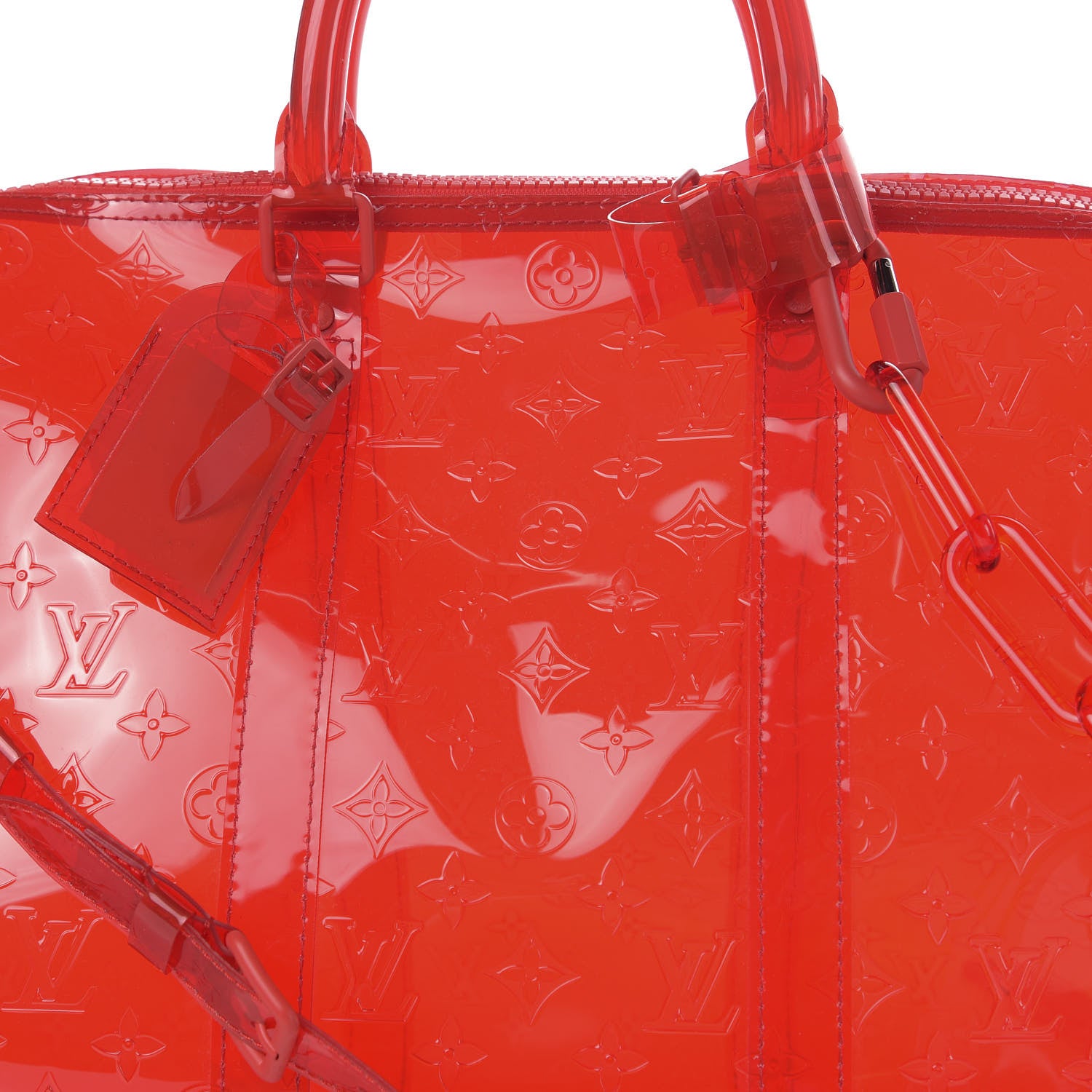 Louis Vuitton PVC Monogram Keepall Bandouliere 50 Grenadine Red 8 of 8