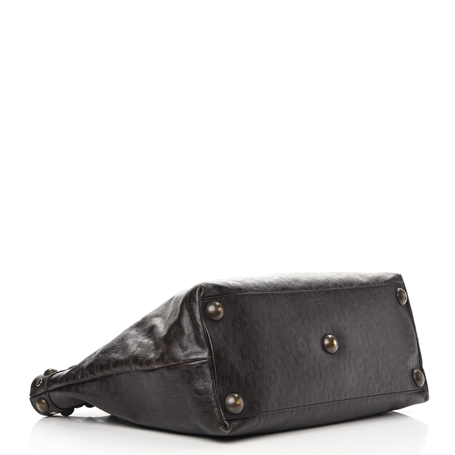 Gucci Calfskin Horsebit Embossed Medium Babouska Shopping Tote Dark Brown 4 of 14