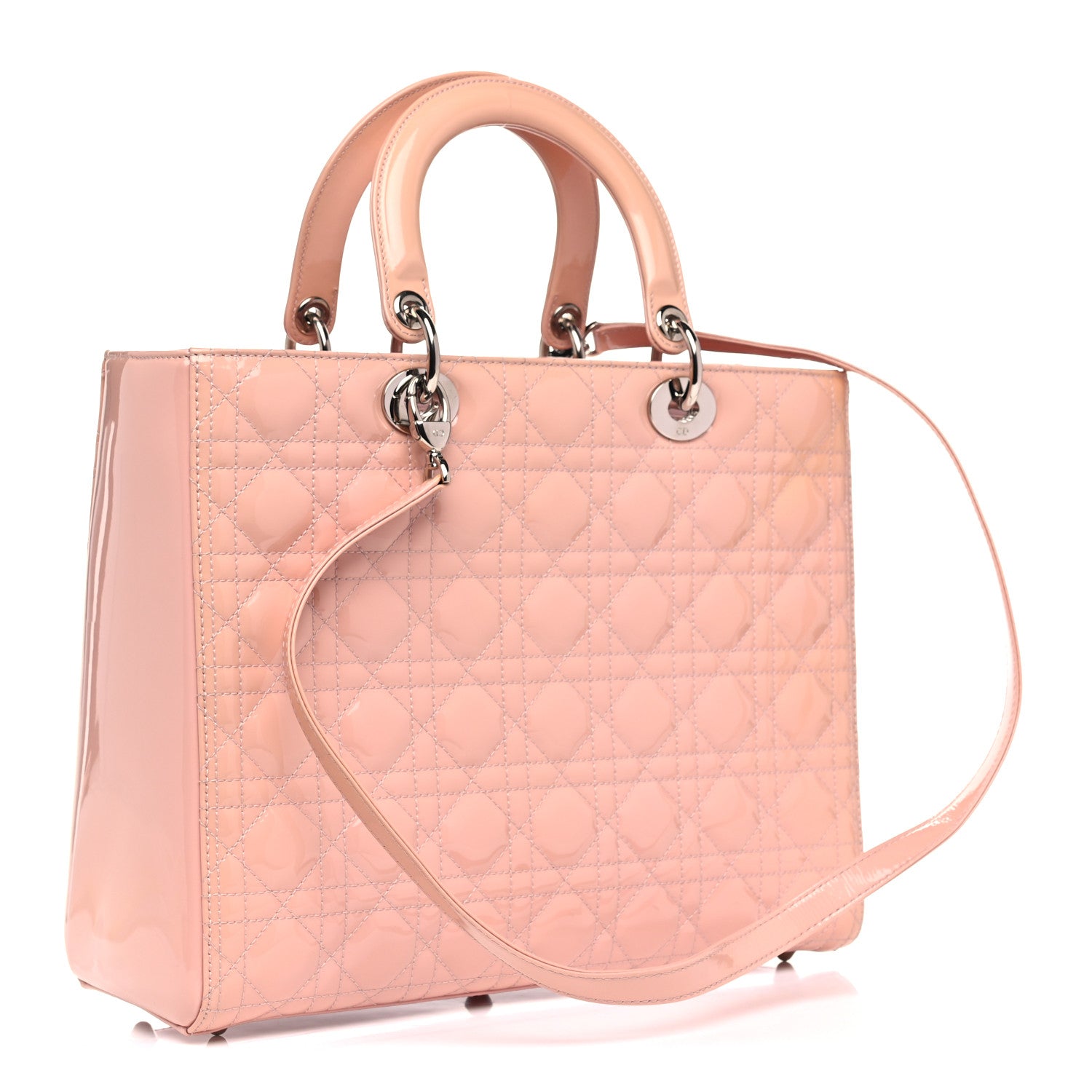 Christian Dior Patent Cannage Large Lady Dior Light Pink 3 of 13