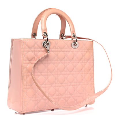 Christian Dior Patent Cannage Large Lady Dior Light Pink 3 of 13