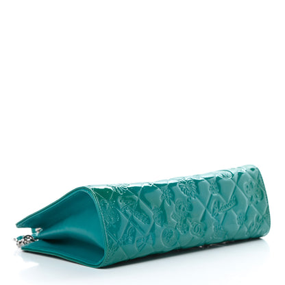 Chanel Patent Calfskin Lucky Symbols Pochette Turquoise 4 of 10