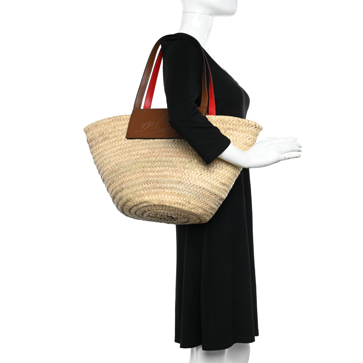 Christian Louboutin Woven Straw Loubishore Tote Beige 3 of 11