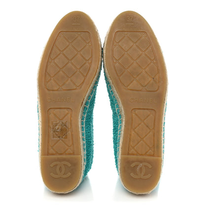 Chanel Fabric Grosgrain CC Espadrilles 37 Green Black 5 of 10