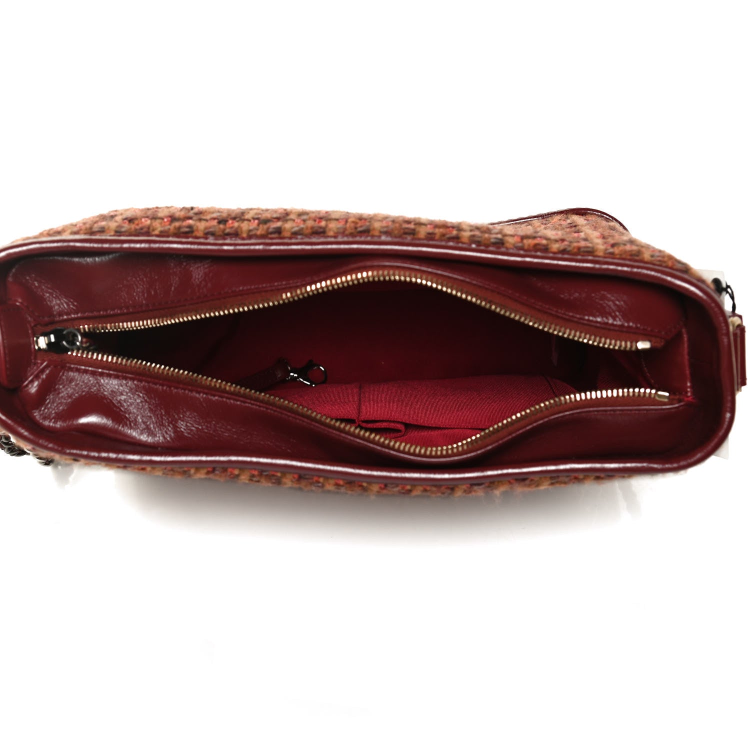 Chanel Tweed Calfskin Medium Gabrielle Hobo Burgundy 5 of 12
