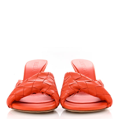 Bottega Veneta Nappa Intrecciato Blink Mule Sandals 38 New Orange 3 of 11