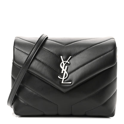 Saint Laurent Calfskin Y Quilted Monogram Toy Loulou Crossbody Bag Black 1 of 10