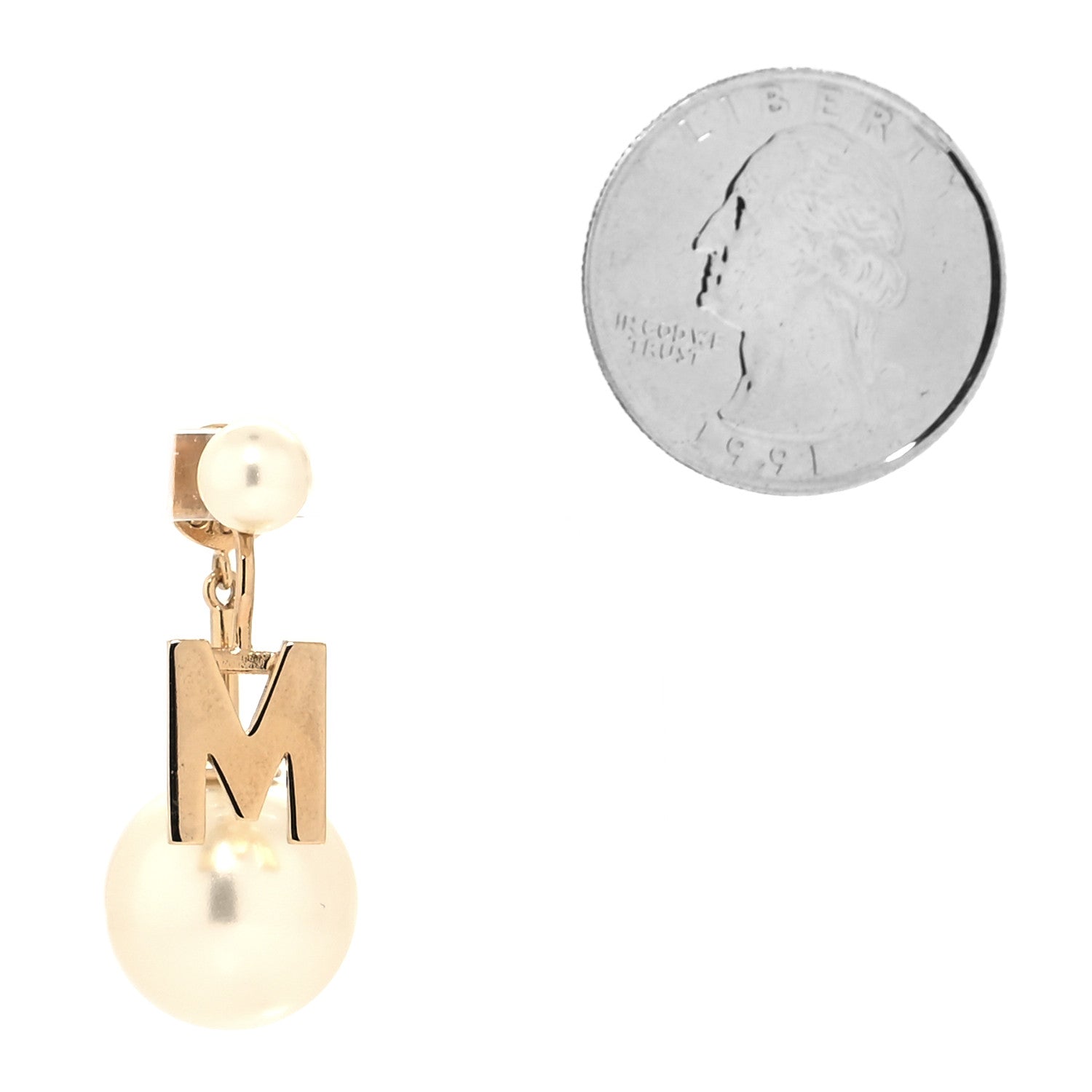 Christian Dior Pearl My ABCDior M Tribale Earring Gold 2 of 4