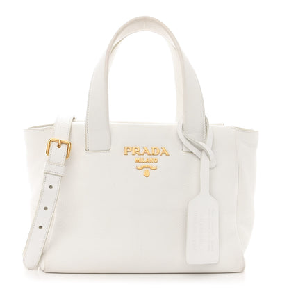 Prada Vitello Cervo Mini Satchel White 1 of 17