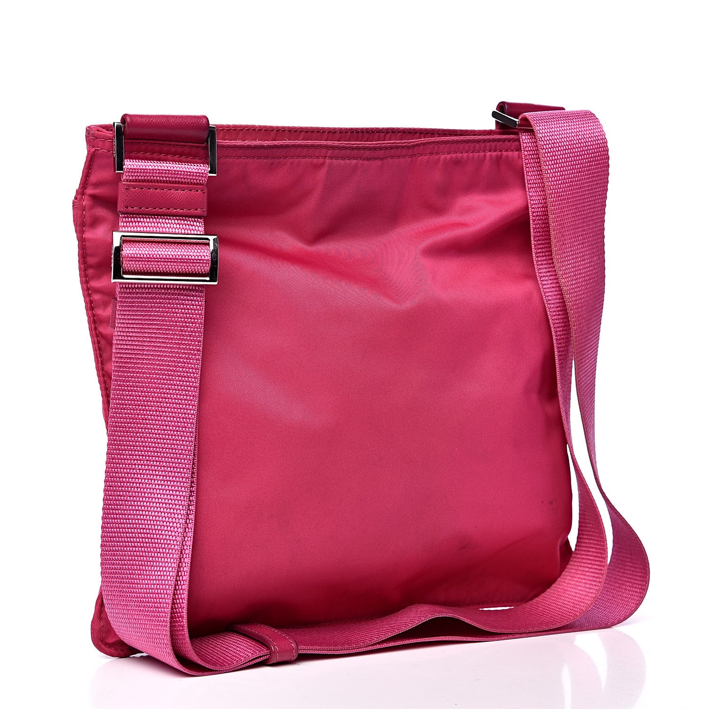 Nylon Vela Flat Messenger Bag Fuxia