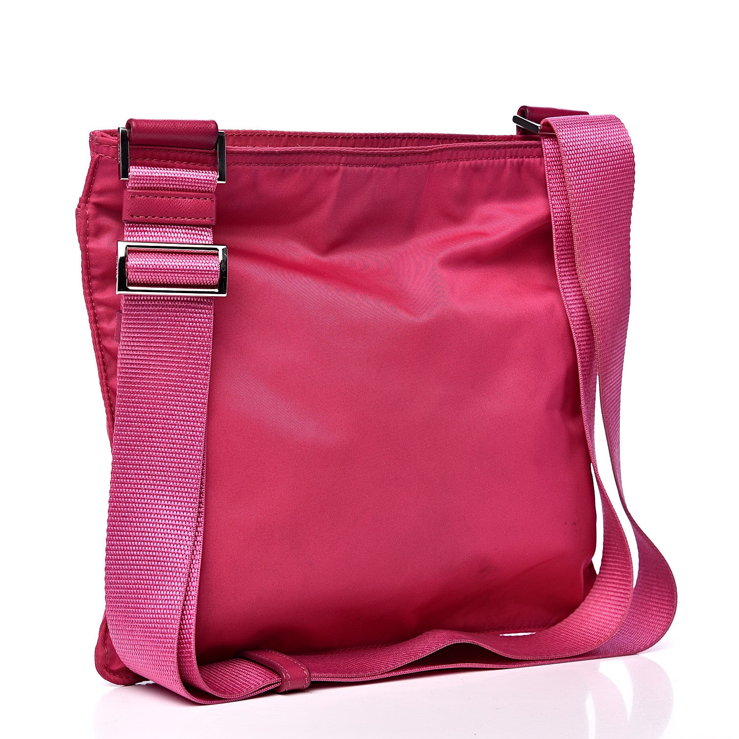 Prada Nylon Vela Flat Messenger Bag Fuxia 2 of 12