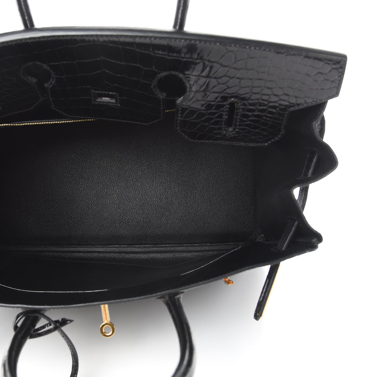 Shiny Porosus Crocodile Birkin 35 Black